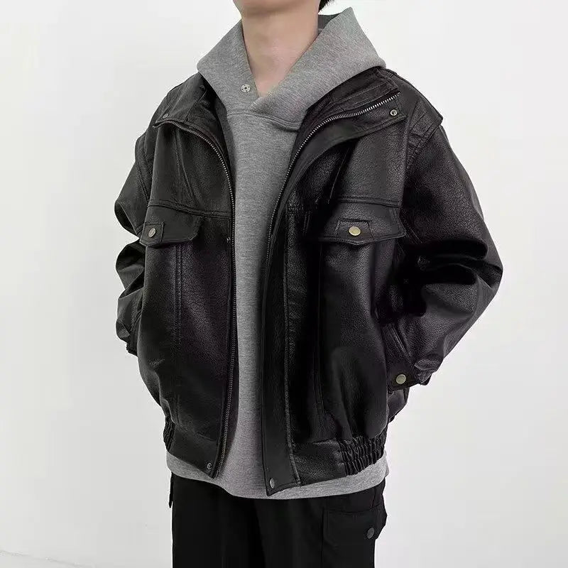 Vintage PU Bomber Motorcycle Jacket by Snagg A Jacket