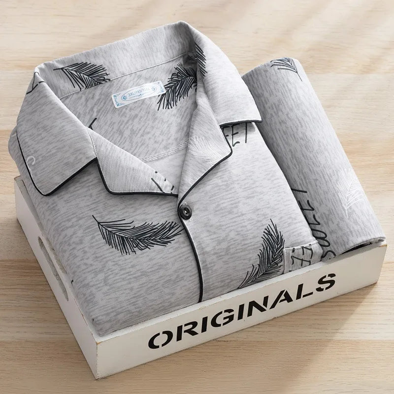 Plus Size Men's Plaid Pajama Set | Cardigan Button-Down Top & Pants Winter Sleepwear Loungewear
