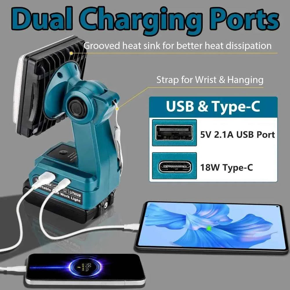 15W cordless LED work light for Makita 18V batteries – image 5