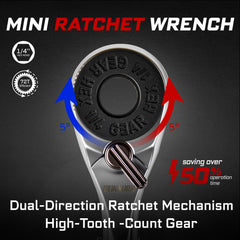 9 Pcs Ratcheting Screwdriver Set – Mini Ratchet Wrench with Magnetic Impact Bits & Nut Driver