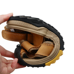 Men’s Leather Sandals – Casual Non-Slip Travel & Beach Shoes by Snagg A Slipper