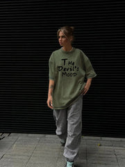 The Devils Mood Print Womans Streetwear T-Shirt