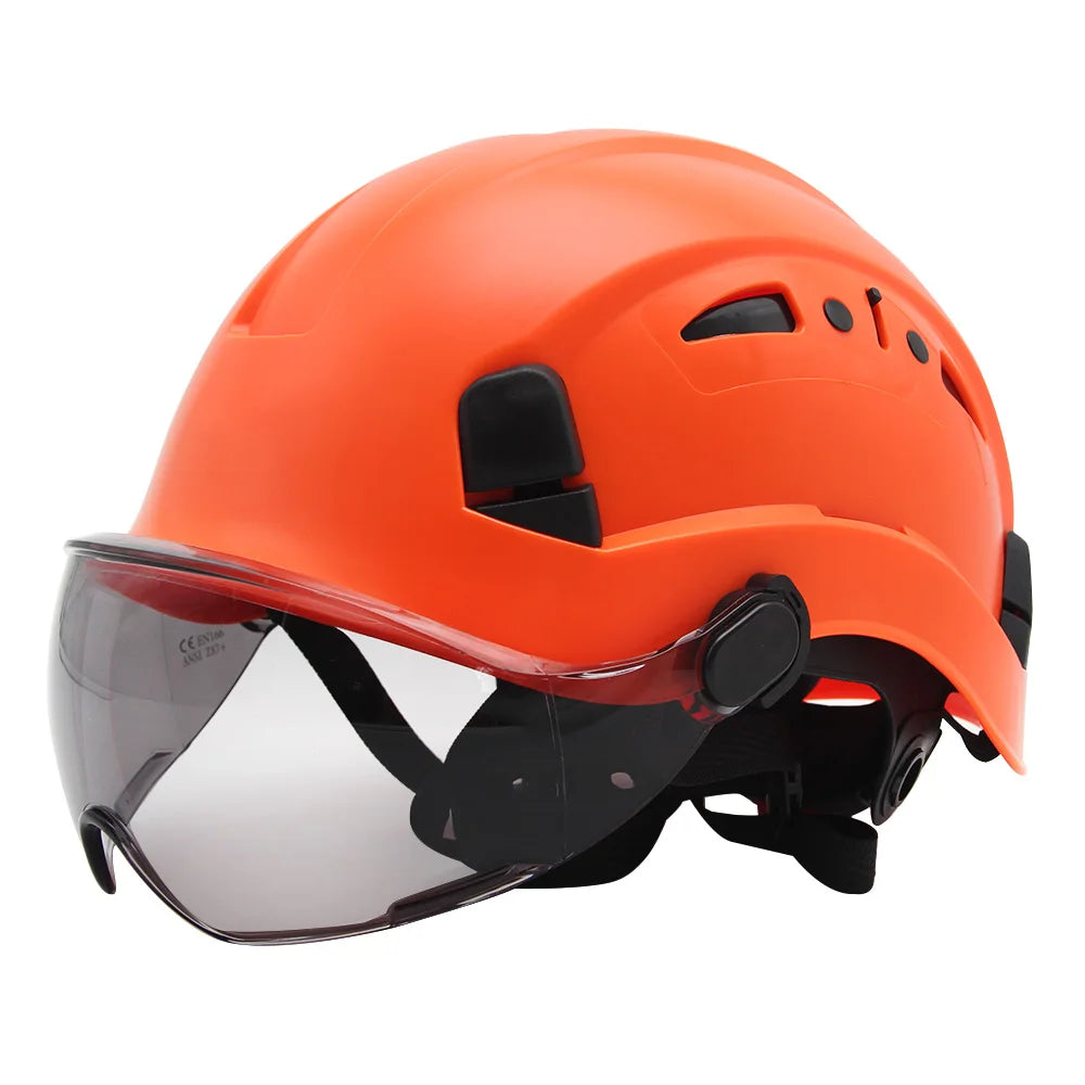 Vented construction safety helmet with built-in visor – image 17