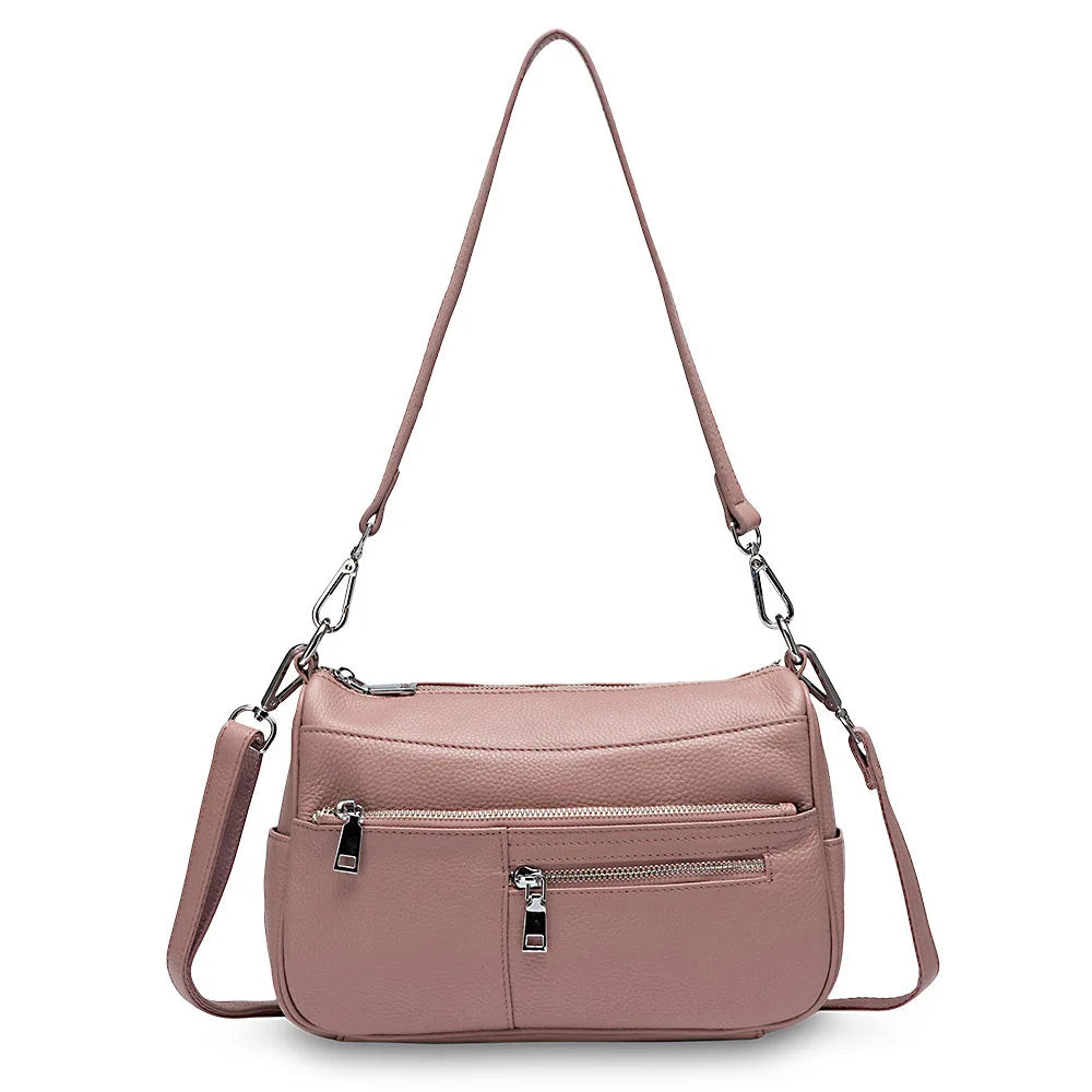 100% Genuine Leather Ruched Hobo Handbag – Noble Temperament Fashion Crossbody & Shoulder Purse for Women