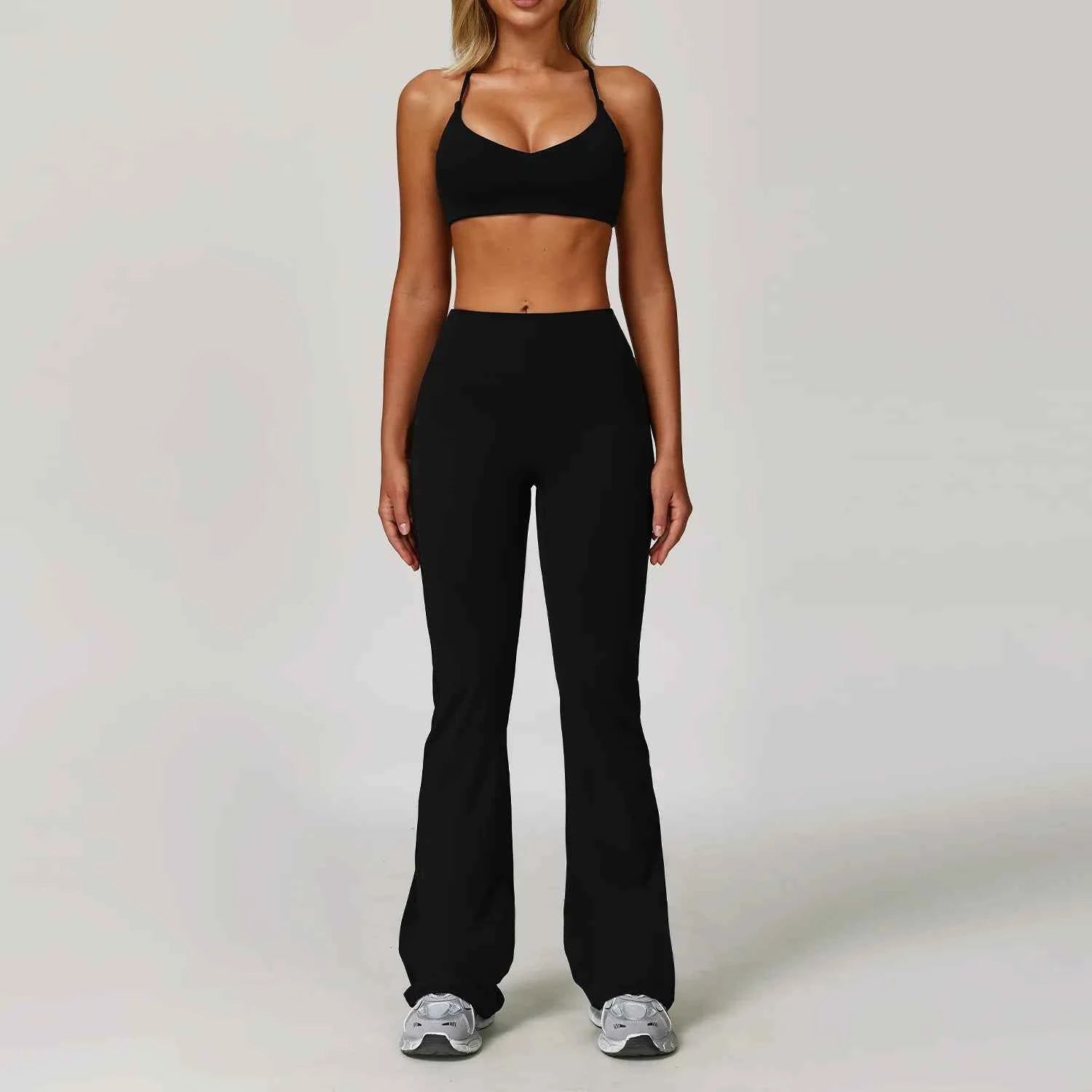 Women's 2/3-Piece Long Sleeve Yoga Suit | Sports Bra Running Workout Gym Tracksuit Athletic Wear