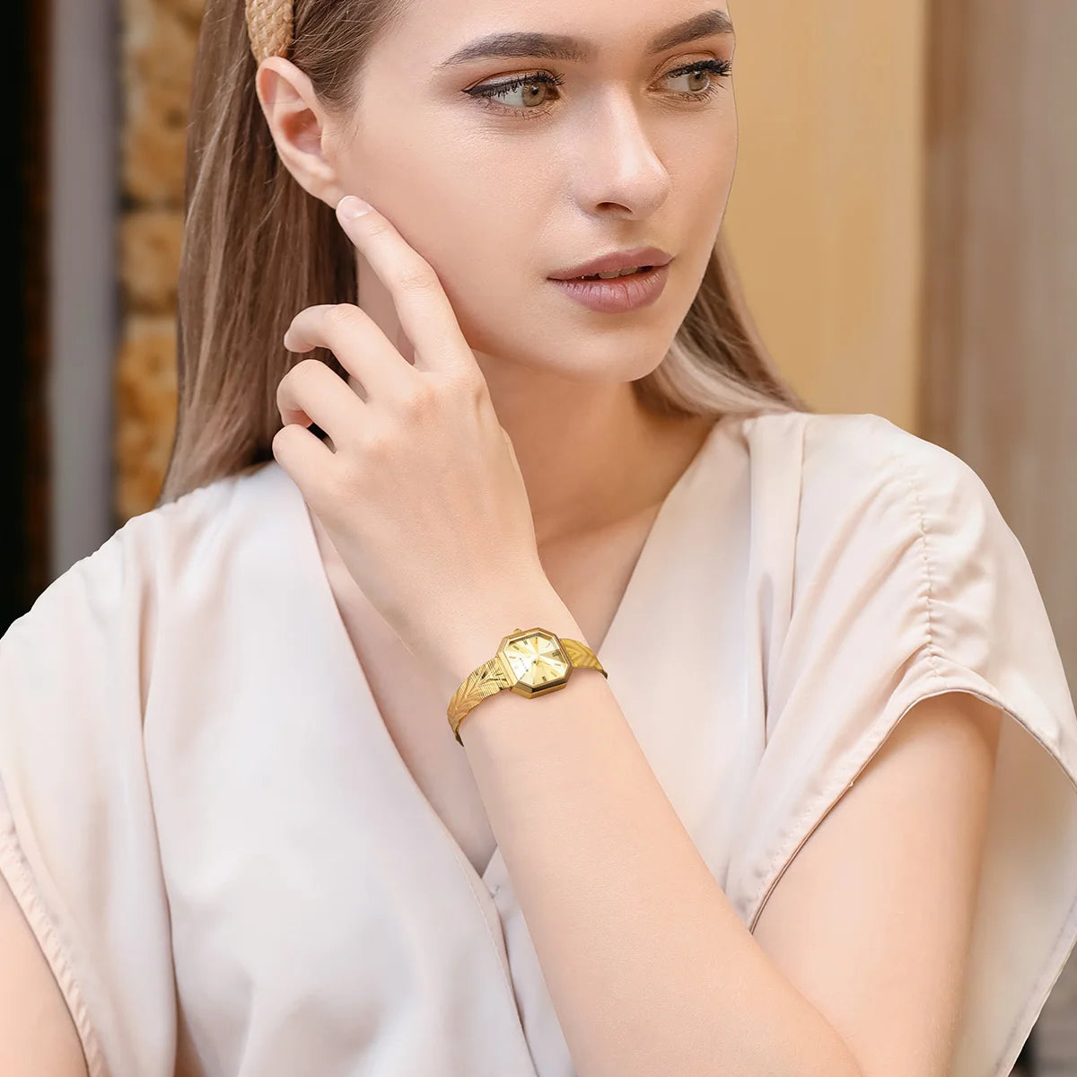 BERNY Women’s Octagonal Gold Quartz Watch