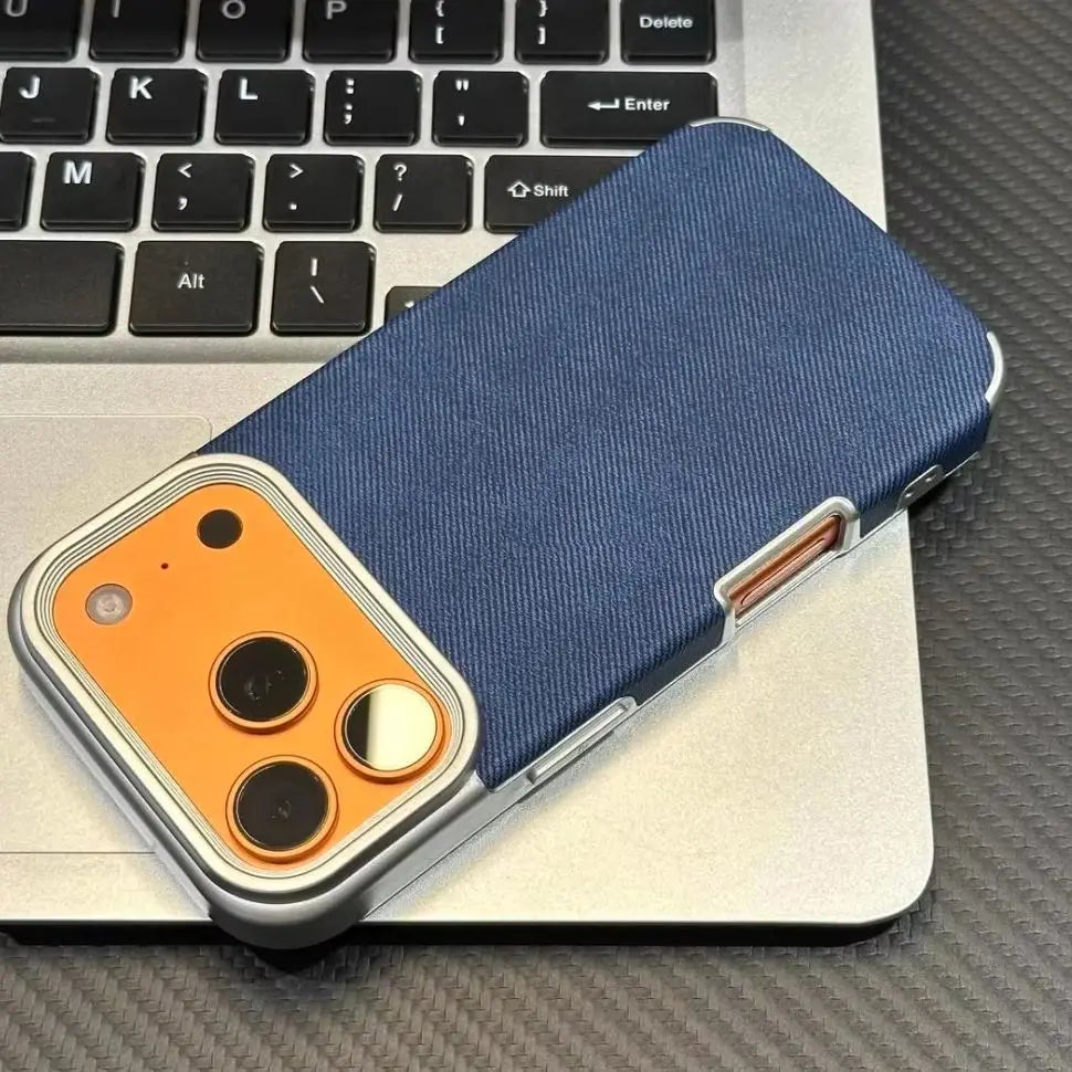 Luxury Jeans Fabric Soft Plating Shockproof Case – for iPhone 16 Series - Phone Cases & Covers
