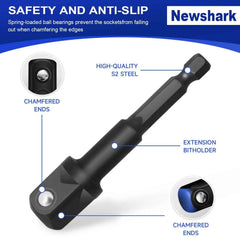 1/4 Hex Converter tools set, Quick Release Impact Bit Holders, 1/2 3/8 1/4-INCH Drive Female to 1/4-Inch Hex Adapter