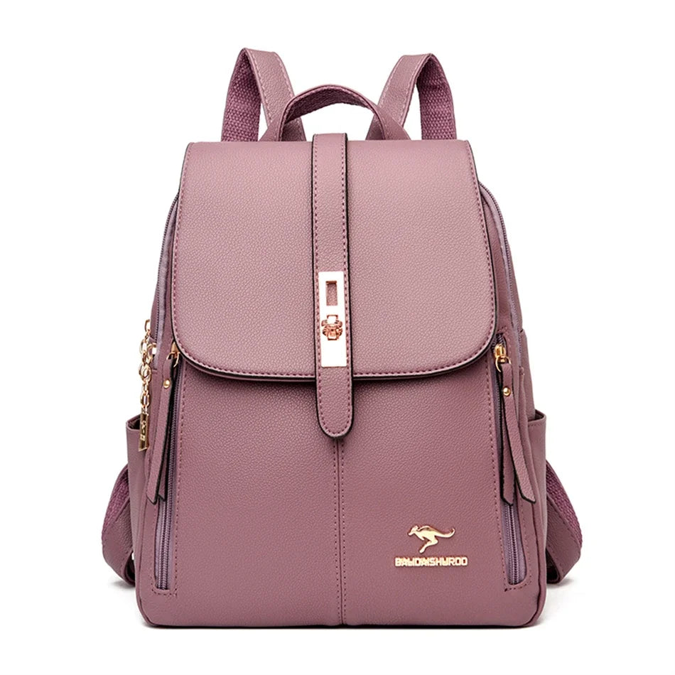 PU Leather Women's School & Travel Backpack