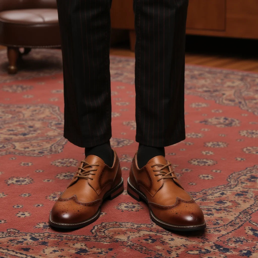Men’s Brogue Dress Shoes – Lace-Up Formal Wedding & Social Shoes by Snagg A Shoes
