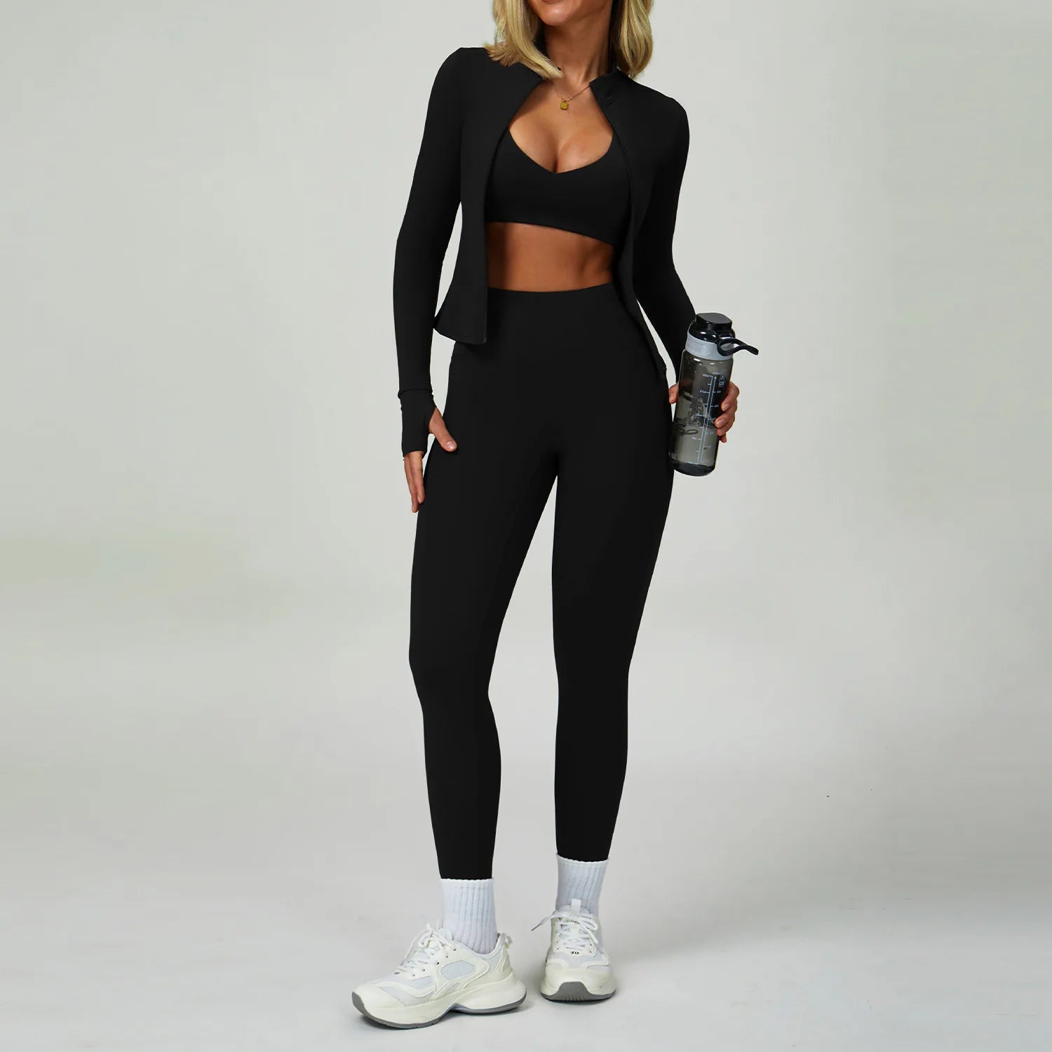Women's 2/3-Piece Yoga Suit | Sports Bra High Waist Leggings & Shorts Push-Up Gym Activewear