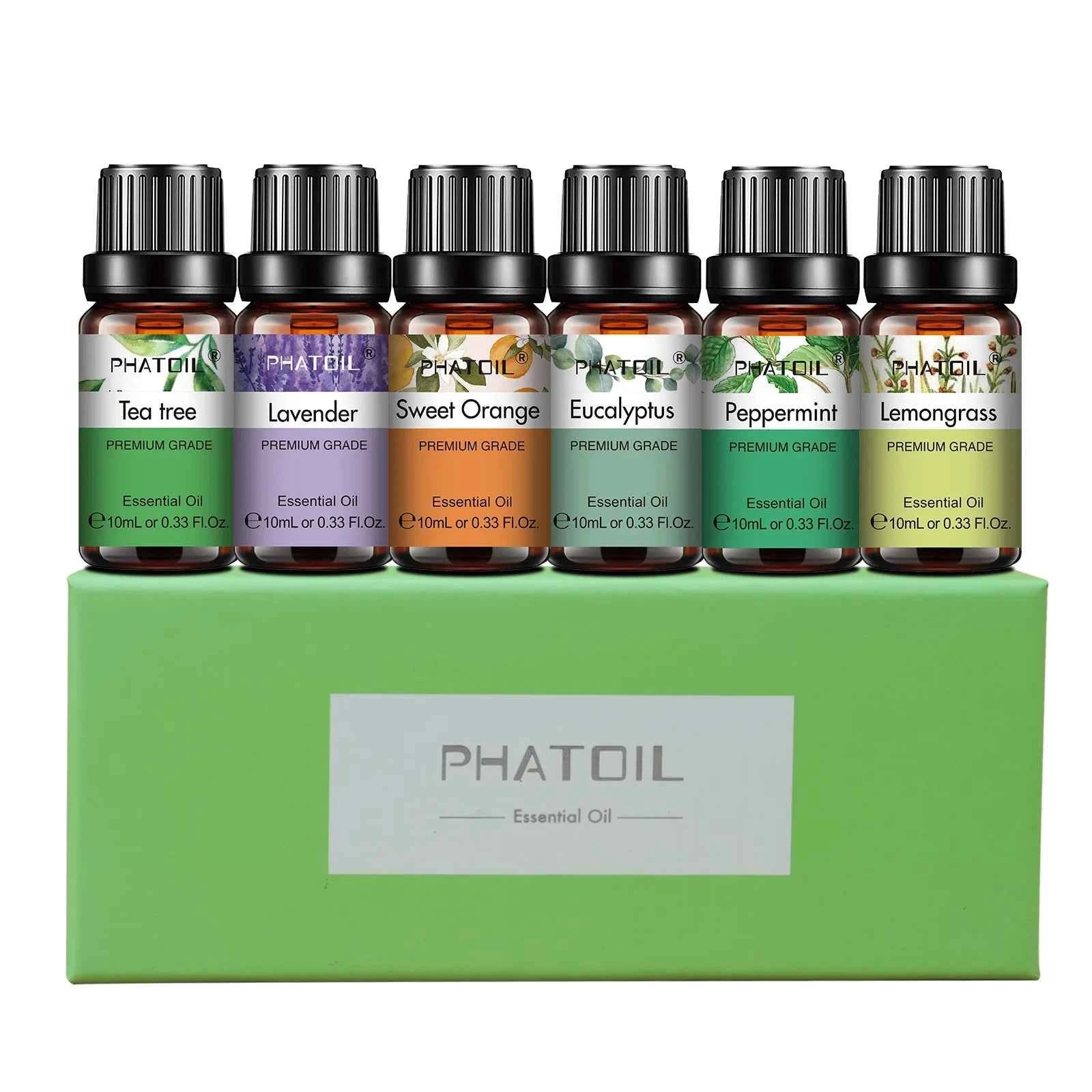 6 Piece Essential Oil Essentials – 100% Pure 10ml Botanical Set for Diffusion, Wellness & Household DIY