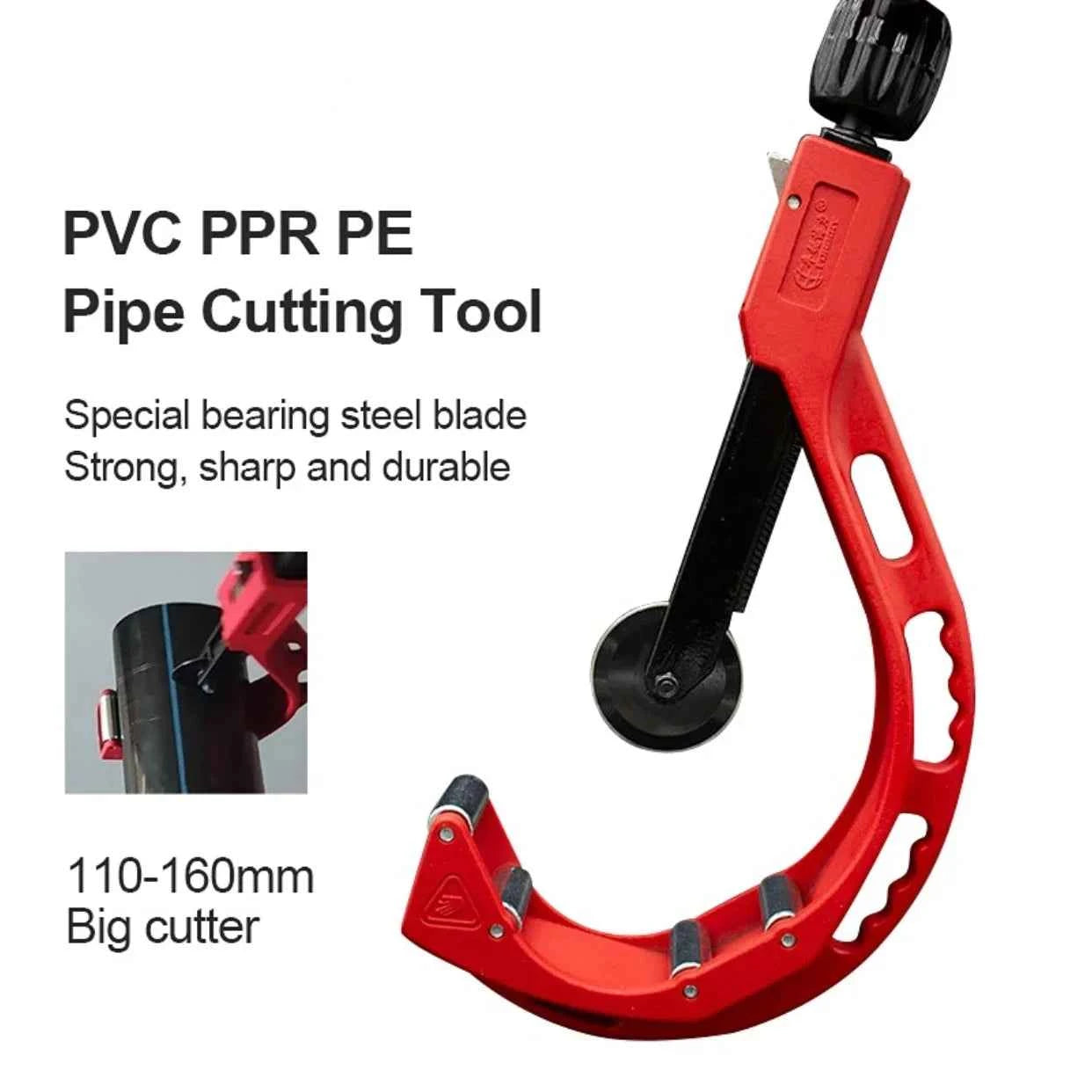 Roller-type large-diameter pipe cutter for PVC pipe – image 3