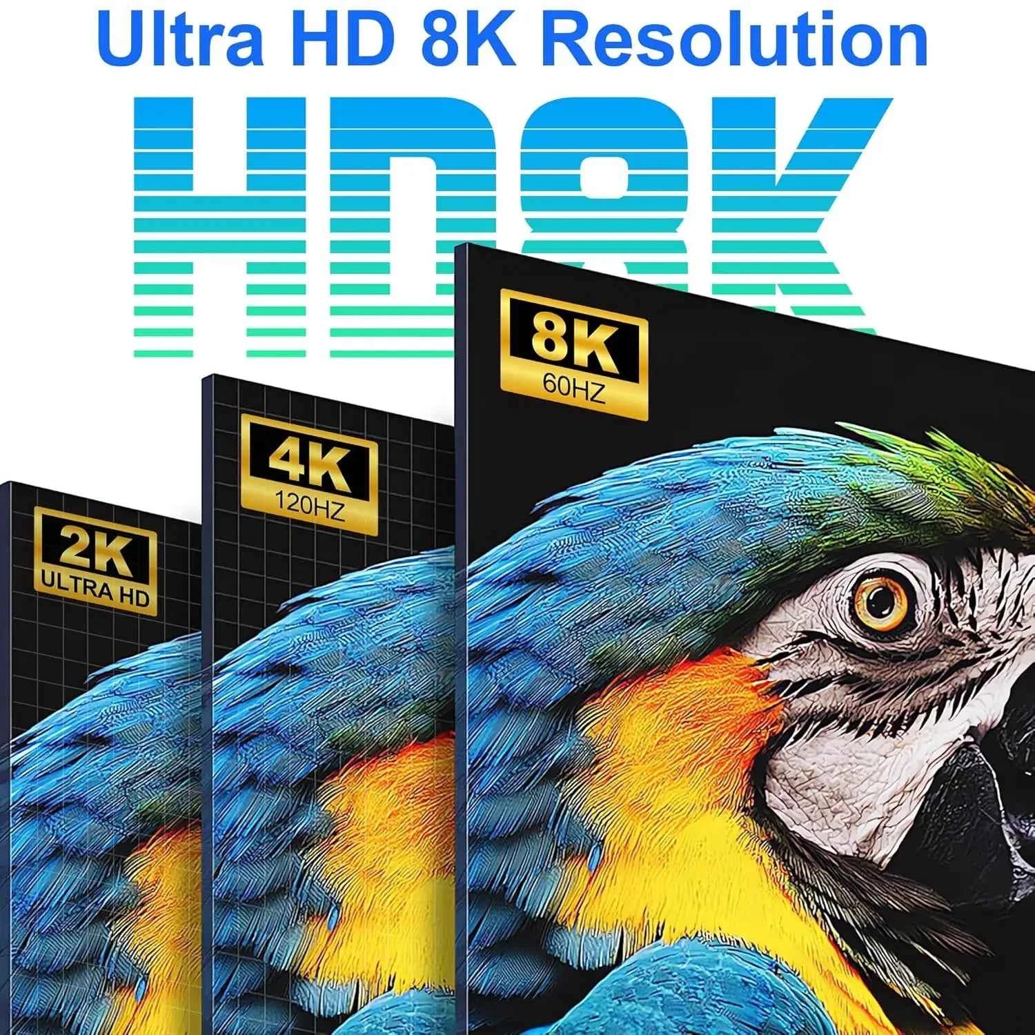 8K@60Hz / 4K@120Hz HDMI 2.1 KVM Switch – 4 PC, USB 3.0, Share Monitor, Keyboard, Mouse & Printer