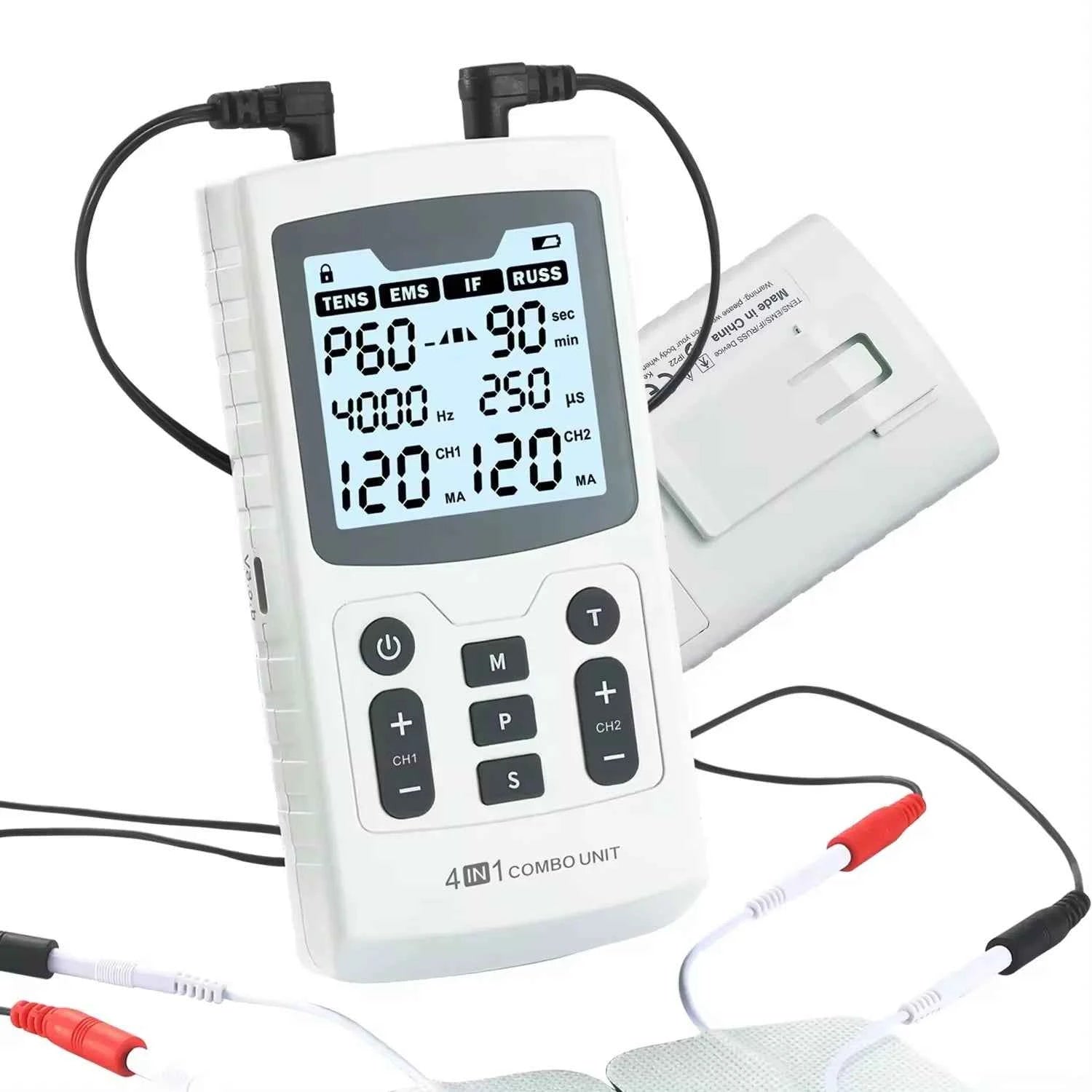 4 in 1 TENS & EMS Muscle Stimulator – Professional Physiotherapy Electrotherapy Device