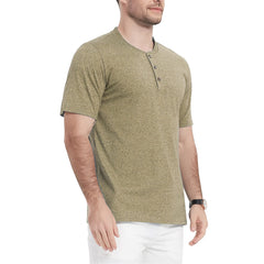 Men's Cotton Blend Henley | Soft 3-Button Summer Fashion Tee