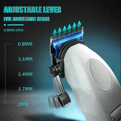 Professional 9000 RPM Master Clipper – Blue Zirconia Ceramic Blade System with 6 Speed Rolling Control & Charging Dock