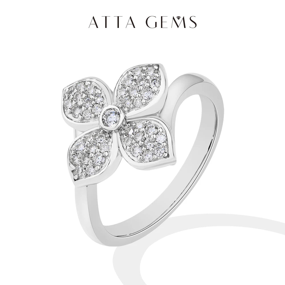 Original Moissanite Cross Flower Ring