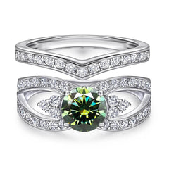 1ct Green Moissanite Double Ring - SnaggIt
