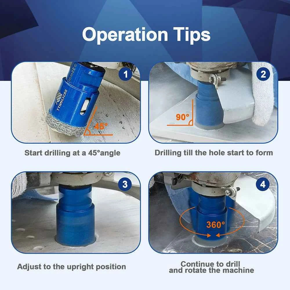 Vacuum Brazed Diamond Core Drill Bit & Heavy Duty Hole Saw for Granite, Porcelain, and Ceramic