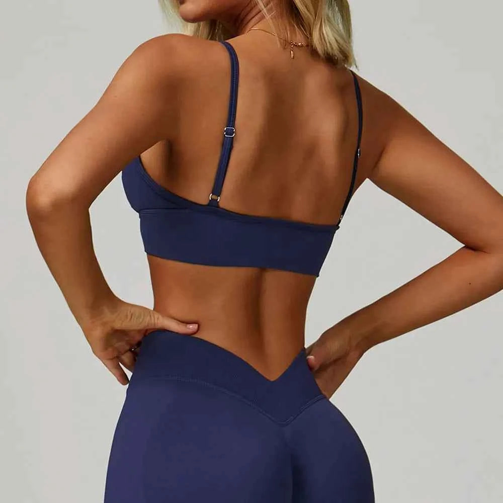 Women's Shockproof Sports Bra | Breathable Push-Up Adjustable Strap Yoga Gym Workout Crop Top