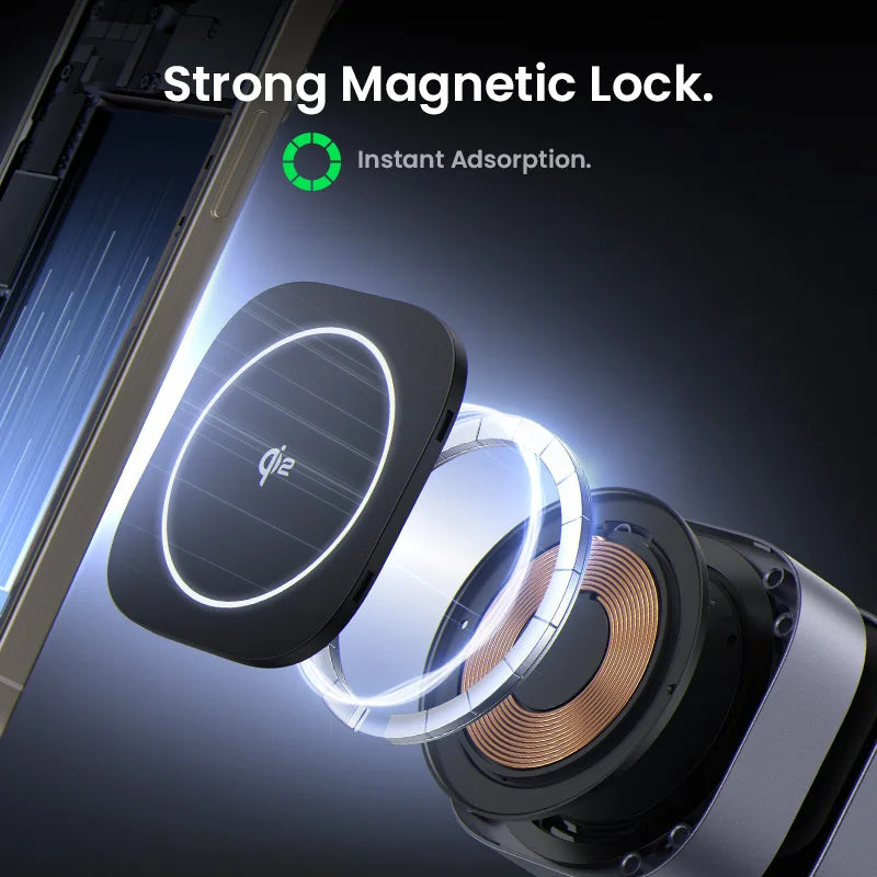 Qi2 15W 2-in-1 Magnetic Wireless Charging Stand | MagSafe Fast Charger for iPhone 16 17 AirPods