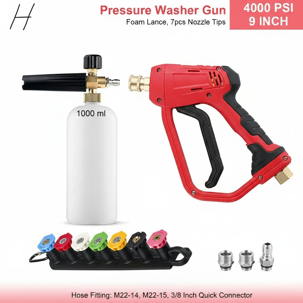 4000 PSI Spray Gun with Nozzles & Foam Lance Kit by Snagg A Foam Cannon