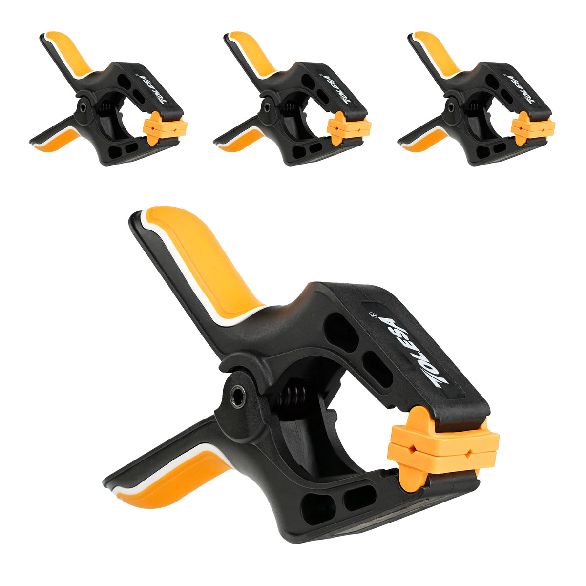 4PCS 4” Heavy Duty Spring Clamps – Nylon Woodworking Clamps with Powerful Grip for Gluing, Photography & DIY