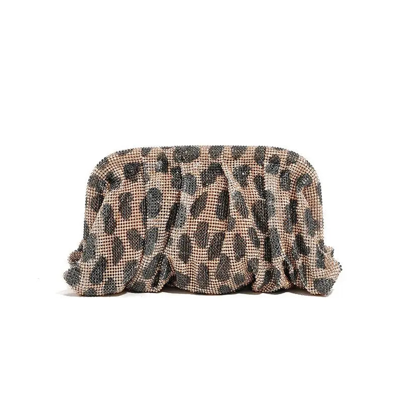 Shiny Rhinestone Crystal Fold Evening Clutch