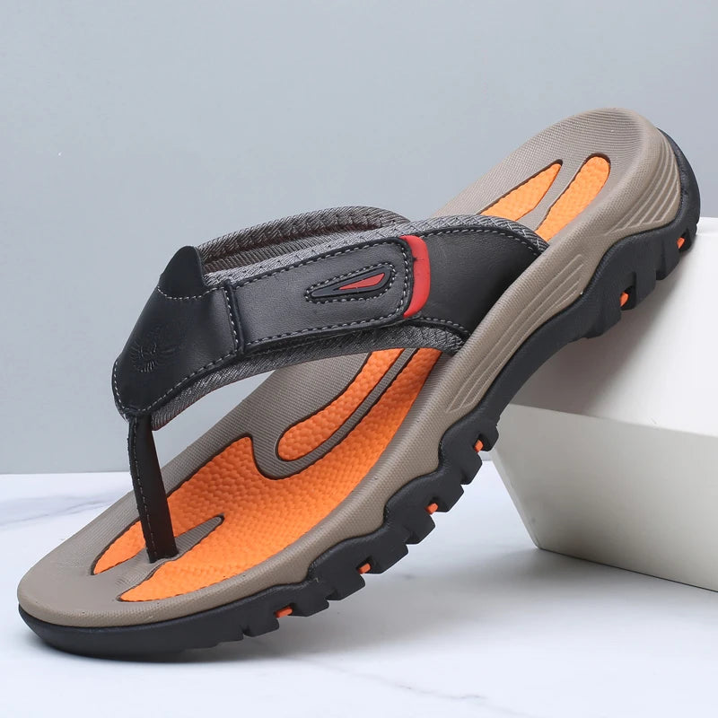 New Quality Leather Non-Slip Slippers for Men by Snagg A Slipper
