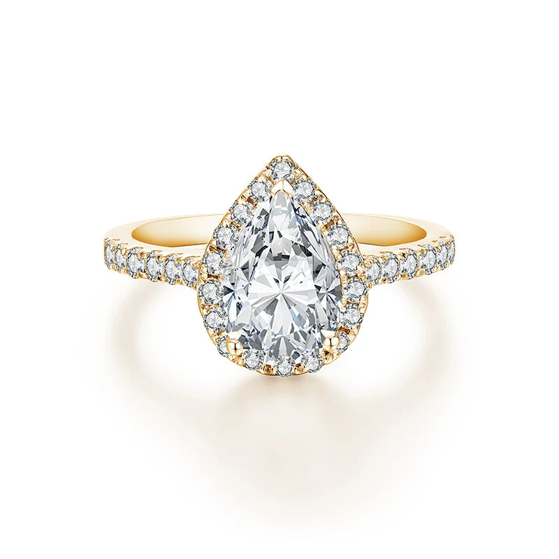 2ct Pear Cut Moissanite Ring