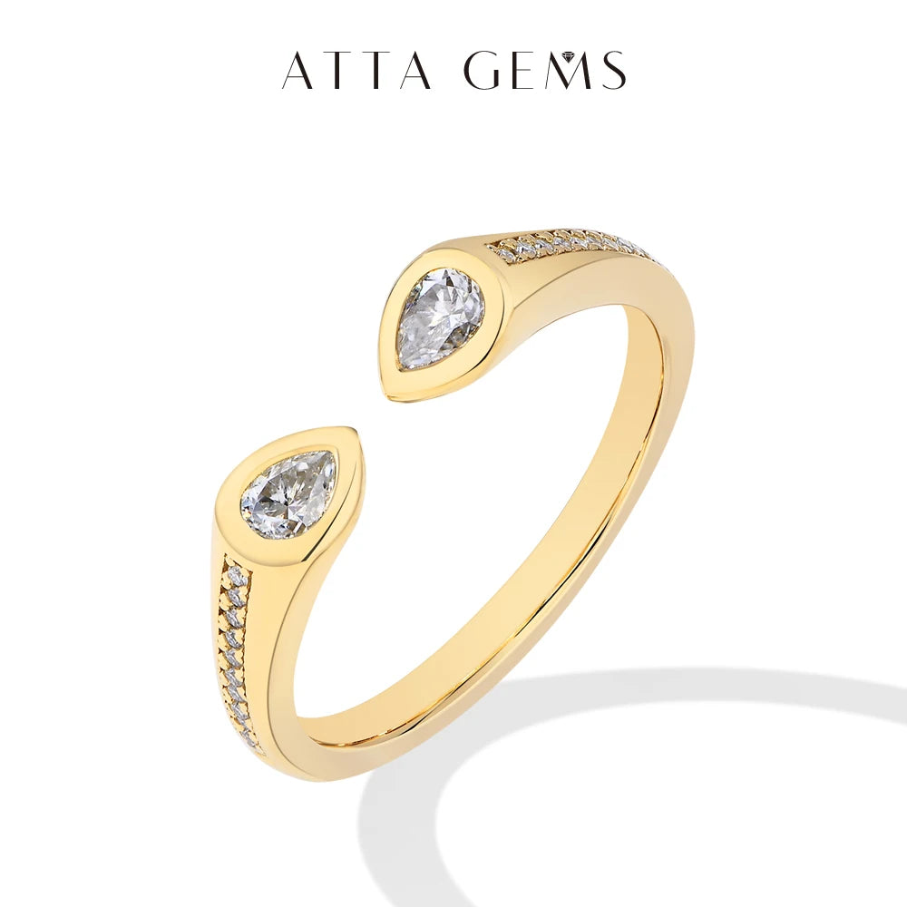 0.67CT Pear Cut Moissanite Wedding Ring