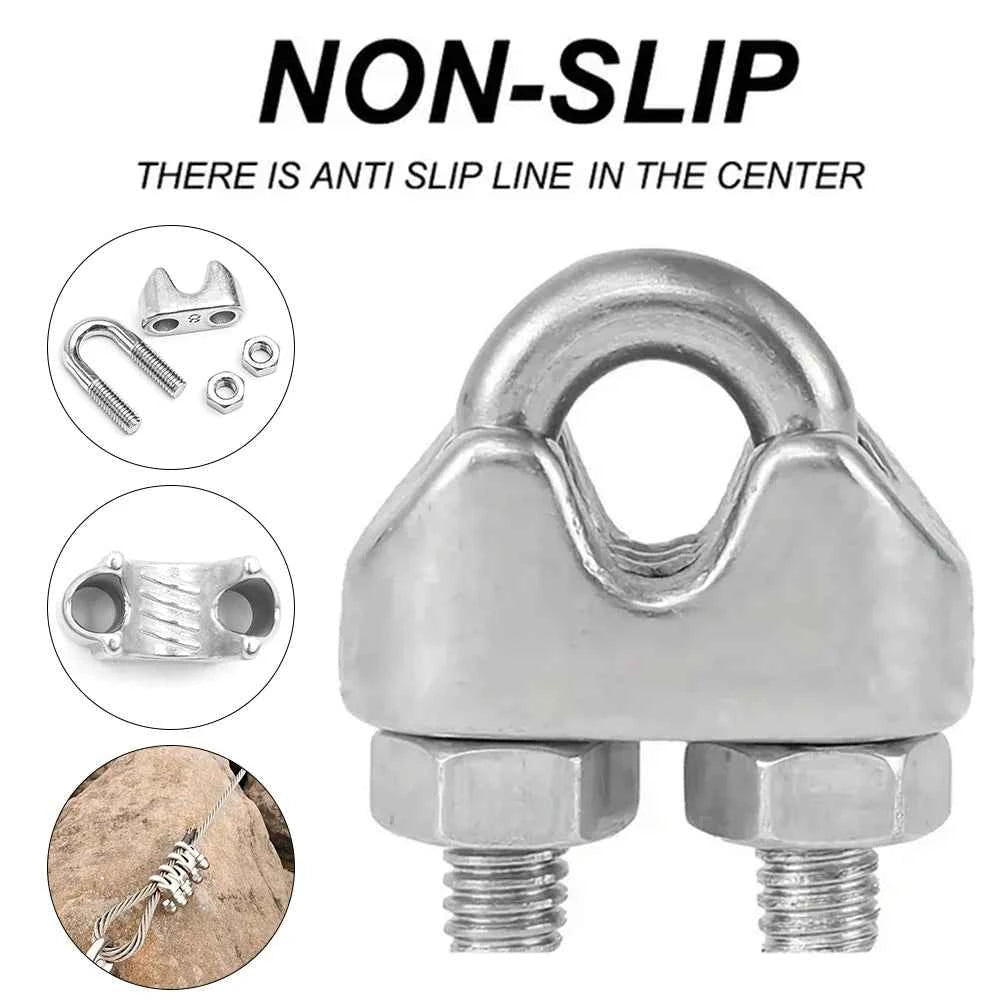 Stainless Steel 304 U-Shaped Cable Clips M2–M10 | Wire Rope Clamp Metal Clip Rigging Hardware