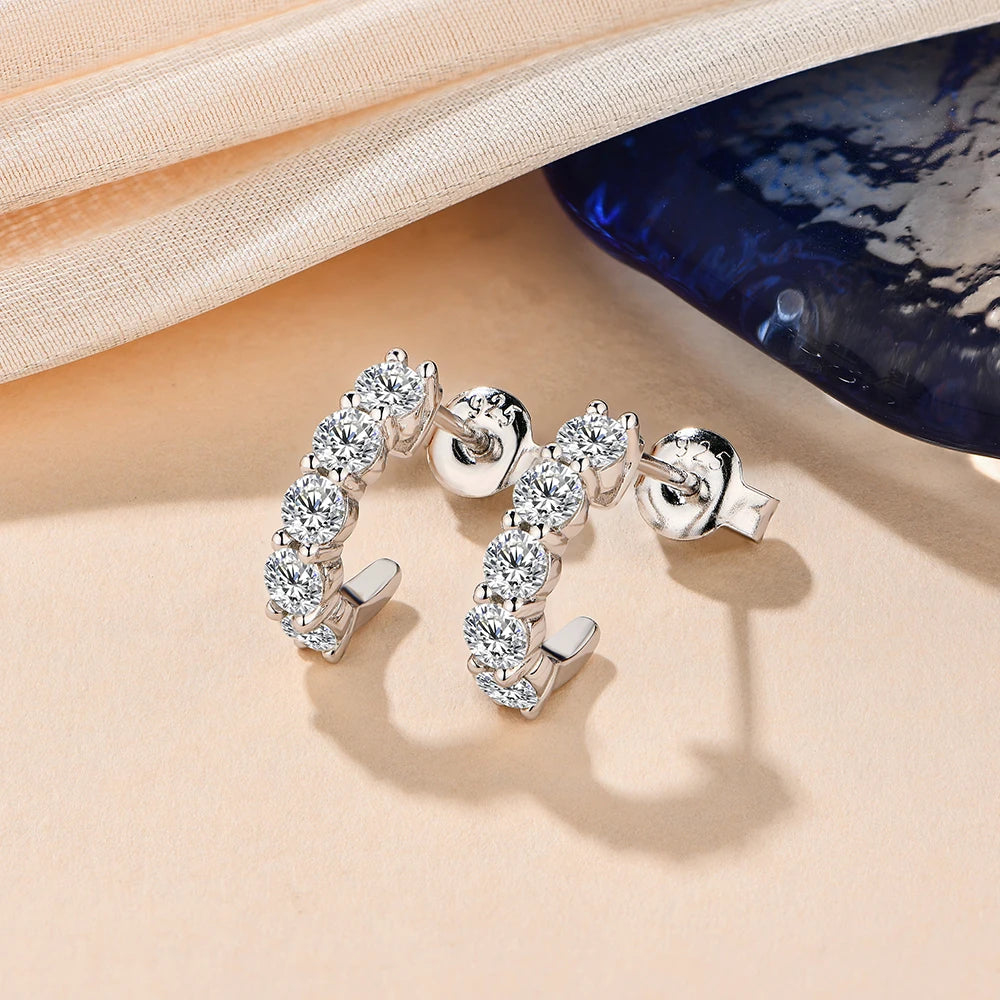 3.0mm Moissanite Hoop Earrings
