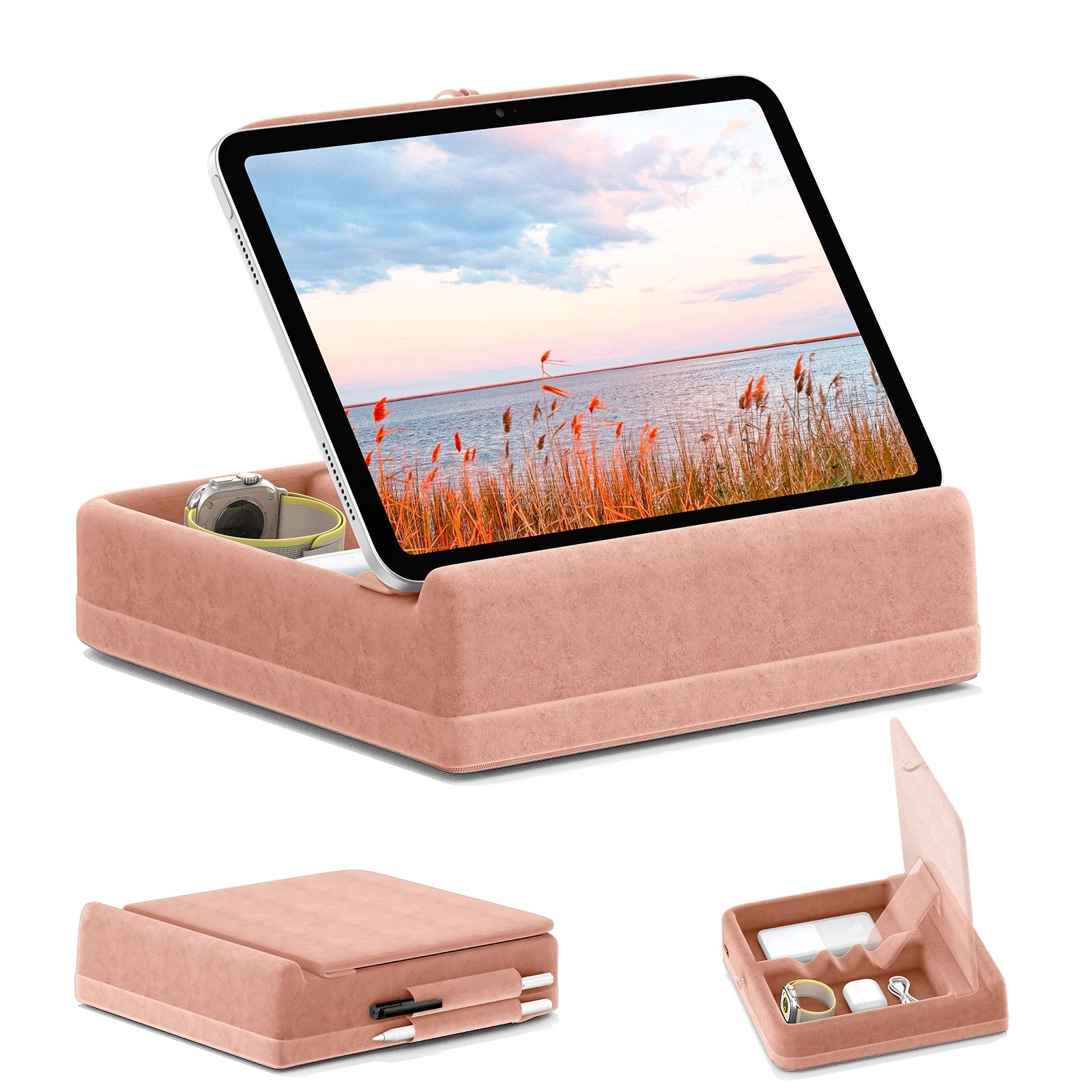 Tablet Pillow Stand with Storage by Snagg A Tablet Holder