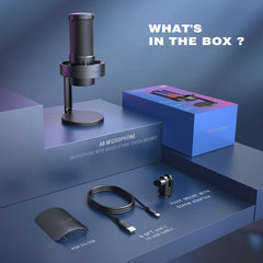 USB Condenser Microphone – RGB Mic with Touch Mute Button & Headphone Output by Snagg A Microphone