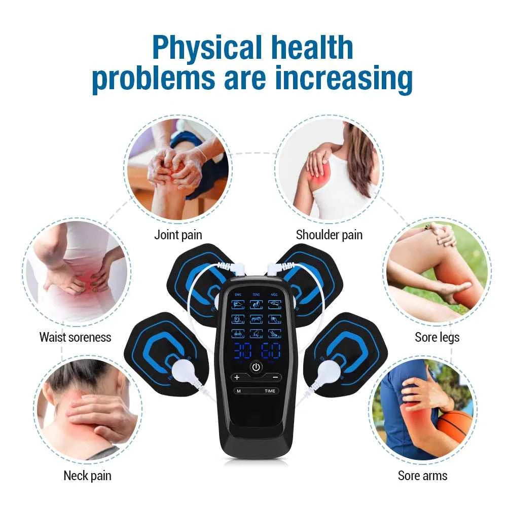 EMS & TENS Pulse Massager – 30 Level Muscle Stimulator for Full Body Relief
