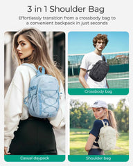 3-in-1 Sling Crossbody Backpack – Small Casual Travel & Sport Chest Shoulder Daypack (Below 20L)