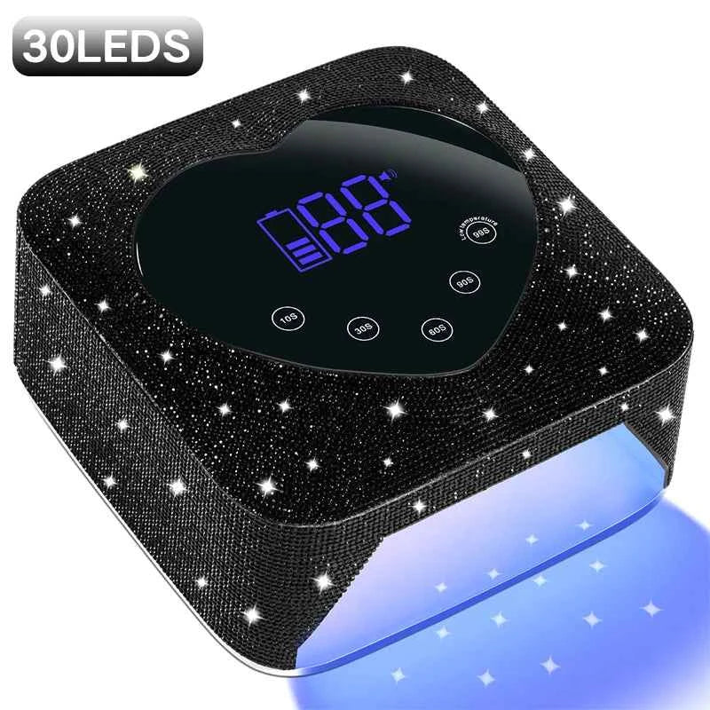 72W Professional Cordless UV/LED Nail Station – High Capacity Rechargeable Dryer with Smart HD Display