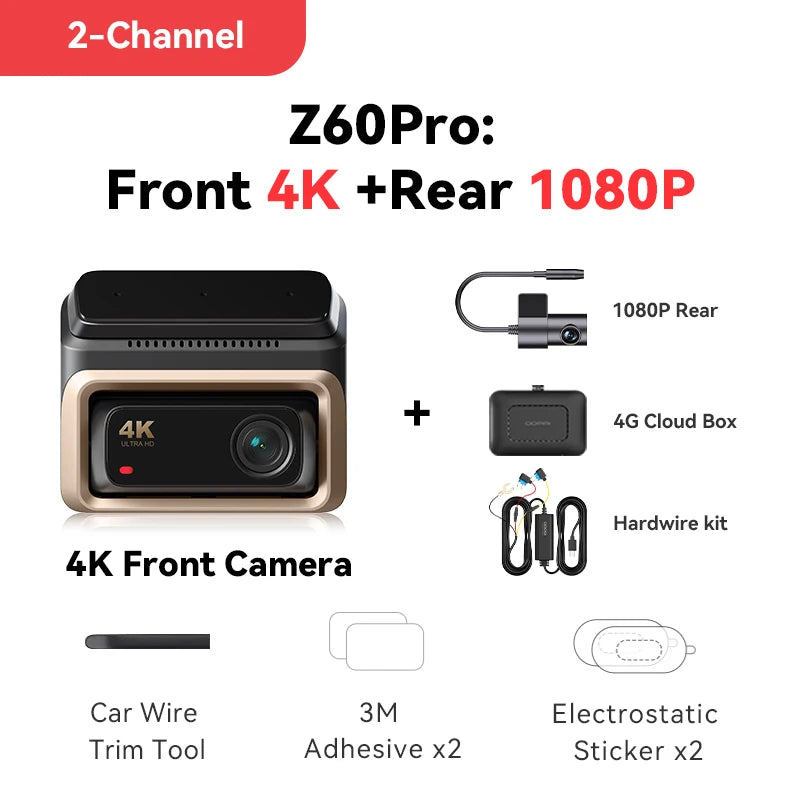 4K UHD Smart Dash Cam | Dual Sony Starvis 2 & 4G Cloud Monitoring