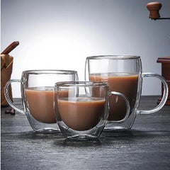 Heat Resistant Double Wall Glass Mug For Coffee by Snagg A Cup