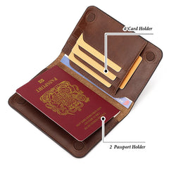 Genuine Leather RFID Passport Holder