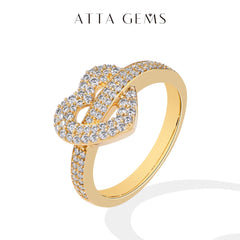 Heart-Shaped Full Moissanite Ring