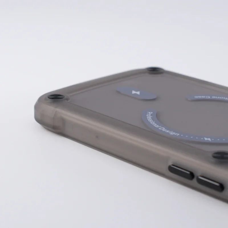 Metal Button Shockproof Magnetic Matte Translucent Case – for iPhone 14 Series - Phone Cases & Covers
