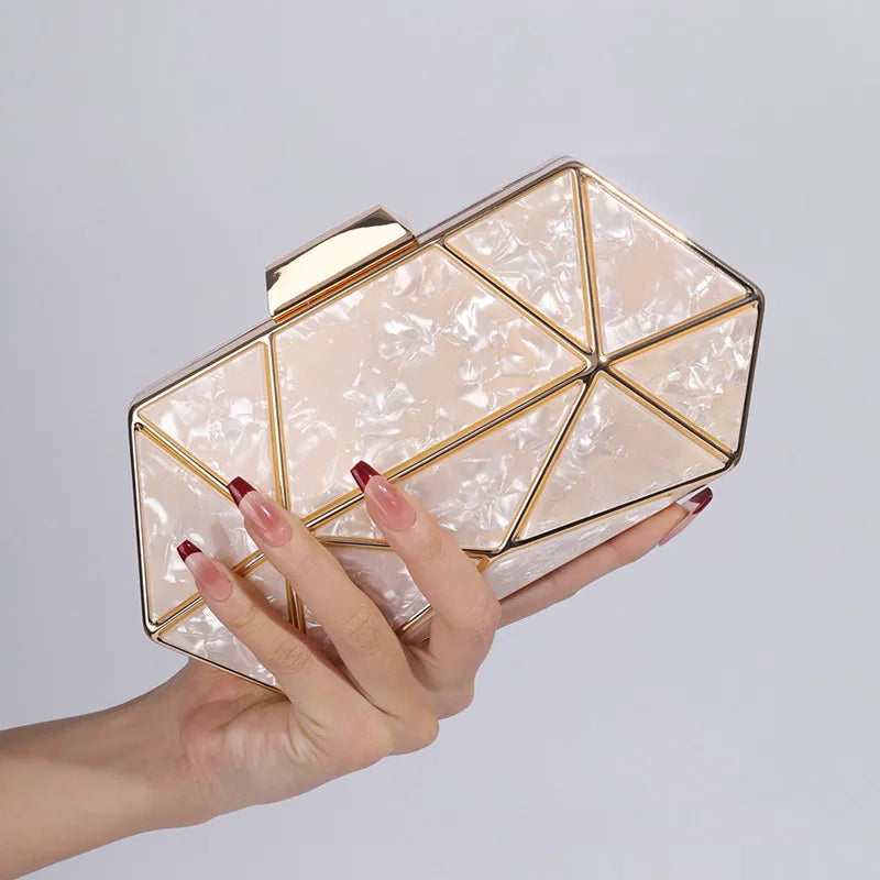 Luxury Acrylic Rhombus Evening Clutch