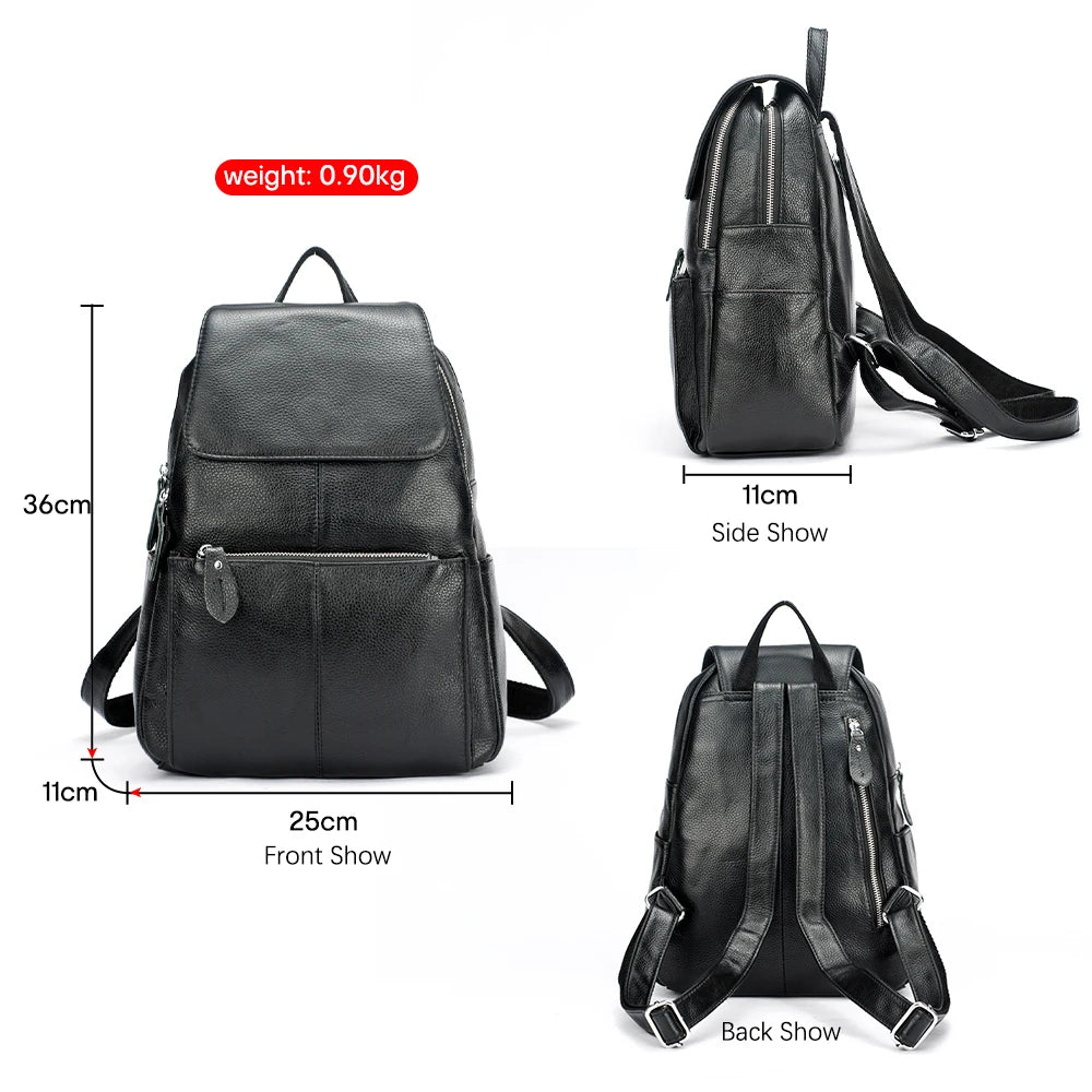 Genuine Leather Anti-Theft Women's Backpack
