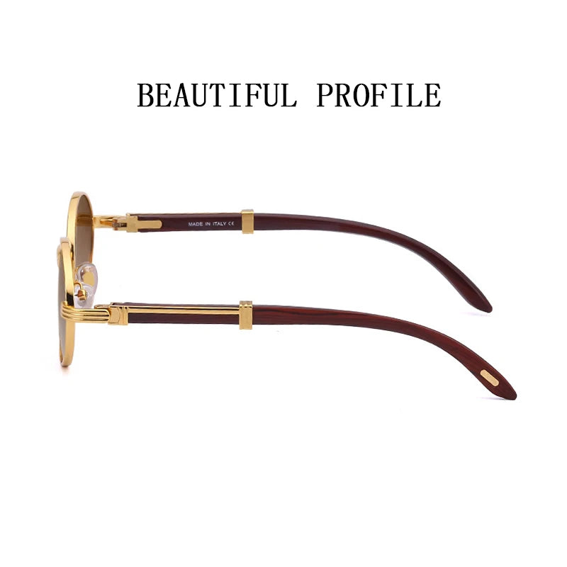 Luxe Oval Wooden Sunglasses by Snagg A Shades