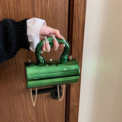 Golden Cylinder Acrylic Evening Clutch by Snagg It Purses