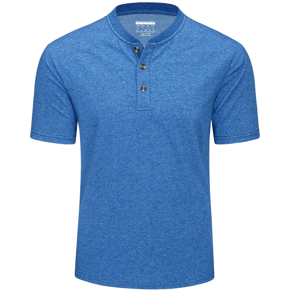 Men's Cotton Blend Henley | Soft 3-Button Summer Fashion Tee