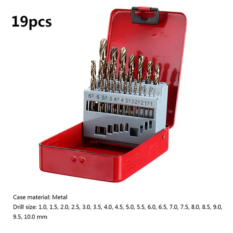 13/19/25pcs High-Speed Twist Drill Bit Set